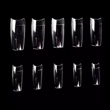 KADS 500 шт., 10 размеров, длинные квадратные накладные ногти без складок, прозрачные натуральные белые инструменты для дизайна ногтей, накладные ногти, маникюр