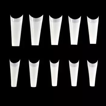 KADS 500 шт., бесследное мелкое покрытие, накладные ногти, белые, натуральные, прозрачные, 10 размеров, инструменты для дизайна ногтей без складок, накладные ногти, маникюрные инструменты