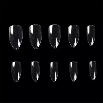 KADS 500 шт., без складок, средней длины, в форме орлиного крючка, накладные ногти, белый, натуральный, прозрачный, 10 размеров, накладные ногти, маникюрные инструменты
