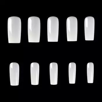 KADS 500 шт., квадратные типсы без складок для наращивания ногтей, накладные типсы для маникюра, накладные ногти с гель-лаком, материал из смолы