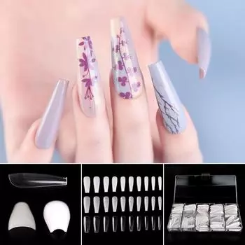 KADS 500 шт. накладные ногти из АБС-пластика, французские ногти для акриловых накладных ногтей, накладные ногти, маникюрные инструменты 12pcs/box