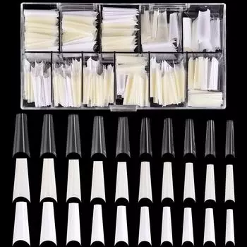 KADS 500 шт., накладные ногти из смолы, смешанные цвета/размеры, полупокрытие, накладные ногти, маникюрные инструменты для салона дизайна ногтей