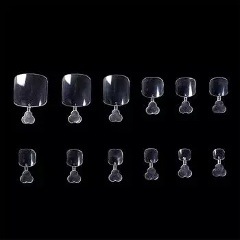 KADS 600 шт. квадратные накладные ногти на пальце ноги, дизайн ногтей, белые, натуральные, прозрачные, 12 размеров, инструменты для наращивания накладных ногтей, маникюра