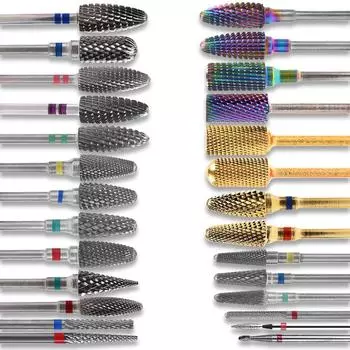 KADS 64 типа карбида вольфрама сверла для ногтей фреза для ногтей для электрической дрели для ногтей роторная насадка для заусенцев маникюрные инструменты