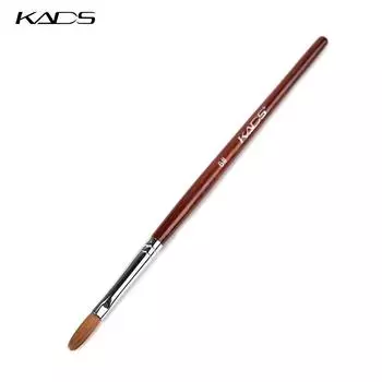 KADS 6 # Kolinsky Sable Акриловая кисть для ногтей Полигель для ногтей Кисть для наращивания ногтей Круглая плоская головка Красная деревянная ручка Инструмент для гелевых кистей для дизайна ногтей
