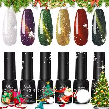 KADS 6 шт./компл. гель-лак для ногтей, УФ-гель для ногтей, верхний слой маникюра, замачиваемый гель-лак для ногтей