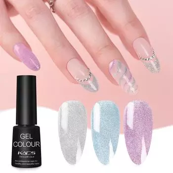 KADS 7 мл Светоотражающий блестящий гель-лак для ногтей Сверкающий гель-лак для ногтей Flash On Off Гель-лак Полуперманентный