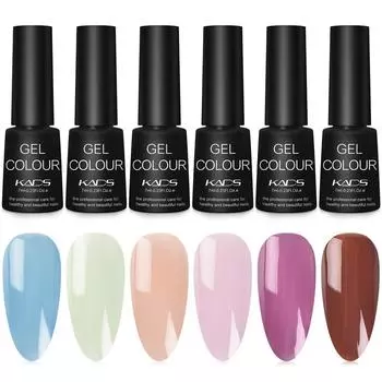 KADS 7 мл УФ-гель-лак для ногтей, 6 полупрозрачных красивых цветов, лак для ногтей, полупостоянный лак, желейный гель-лак 220