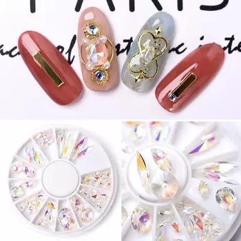 KADS AB Base Clear Color Стразы для дизайна ногтей для маникюра Декор со стразами Украшения для дизайна ногтей Красота аксессуары Наклейки
