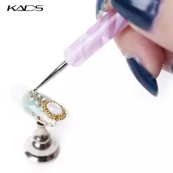 KADS дизайн ногтей 1 шт. спиральная ручка для нанесения точек, двухсторонний инструмент для нанесения точек с акриловой ручкой для украшения ногтей со стразами