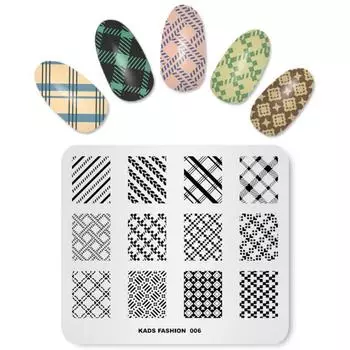 KADS Fashion 006 сетка дизайн шаблон для штампа для ногтей модные пластины для штамповки ногтей украшения DIY шаблон изображения маникюрная пластина трафарет