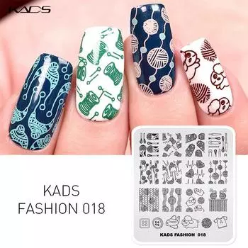 KADS Fashion 018 шаблон для стемпинга ногтей, модный дизайн, штампы для дизайна ногтей, изображение, сделай сам, инструмент для украшения маникюра