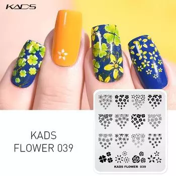 KADS Flower 039 Пластины для штамповки ногтей Цветочная тема Штамп для ногтей Розовый клевер Инструменты для дизайна ногтей DIY Маникюрный узор