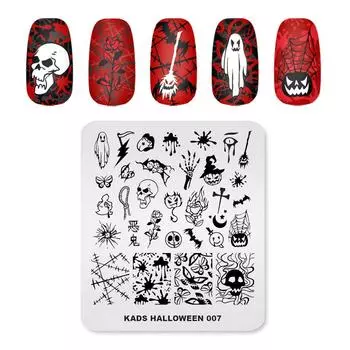 KADS Хэллоуин 007 пластина для штампа для ногтей тыква призрак кровь узор шаблон для дизайна ногтей пластина инструменты