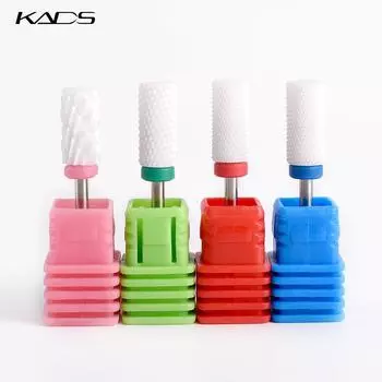 KADS керамические сверла для ногтей среднего пламени для электрической шлифовальной машины для ногтей, режущие фрезы, фреза для ногтей, педикюрная машинка