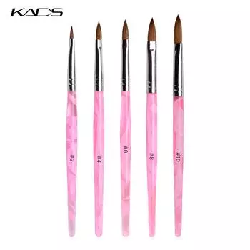 KADS Kolinsky набор акриловых кистей для ногтей УФ-гель-строитель рисование точечной ручкой маникюрный салон кисти для дизайна ногтей 2 #/4 #/6 #/8 #/10 #