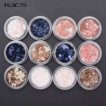 KADS матовый блестящий порошок для дизайна ногтей, 4 цвета, 3 стиля, сделай сам, блестящий хромированный пигмент, блестит, зеркальные блестки, пыль