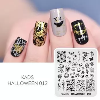 KADS Nail Art Plate Halloween 012 Трафарет для печати ногтей, шаблон для штамповки, маникюрный инструмент