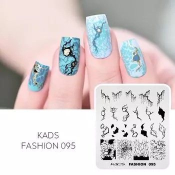 KADS Nail Art Штамповочная пластина Fashion 095 Шаблон для штампа для ногтей Инструмент для печати трафаретов