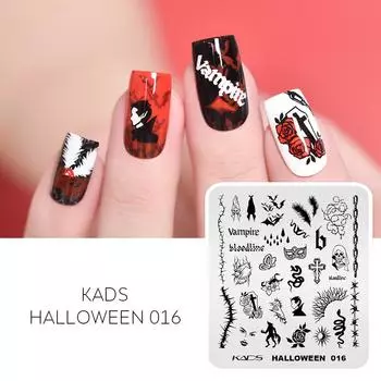 KADS Nail Art Stamp Template Halloween 016 Трафарет для печати ногтей Штамповочная пластина Маникюрный инструмент