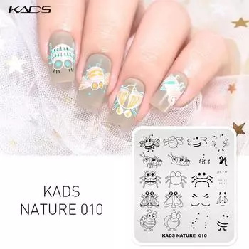 KADS Nature-010 Пластины для штамповки ногтей, пчелиный паук, дизайн насекомых, шаблон штампа для дизайна ногтей, пластина с изображением, инструменты для маникюра «сделай сам»