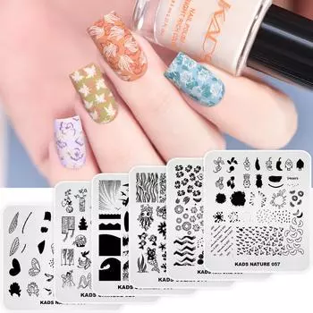 KADS новые пластины для штамповки ногтей, шаблон для маникюра, цветок, китайская природа, летний дизайн, инструменты для штампов для дизайна ногтей, DIY трафареты