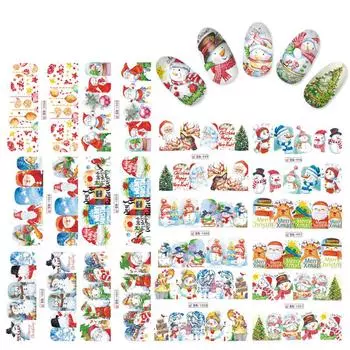 KADS переносная вода, рождественские наклейки для ногтей, наклейки для дизайна ногтей, наклейки для рождественского дизайна ногтей, дизайн аксессуаров
