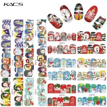 KADS Рождественские наклейки для переноса воды, наклейки для дизайна ногтей, обертывания, аксессуары для маникюра, ползунки