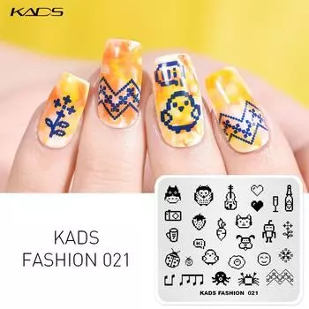 KADS штамп для дизайна ногтей мода 021 прекрасный шаблон для штамповки ногтей украшения DIY шаблон изображения маникюрная пластина трафаретные инструменты