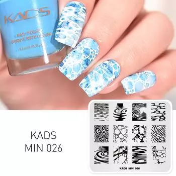 KADS штамповка пластины для штамповки ногтей цветок лист животные и полосатое изображение DIY украшения инструменты для дизайна ногтей min001