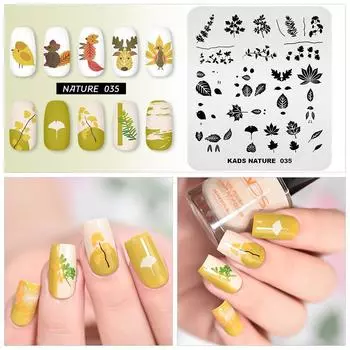 KADS штамповочные пластины для ногтей Nature Series 68 дизайн шаблон штампа для маникюра штамповочная пластина инструменты для ногтей