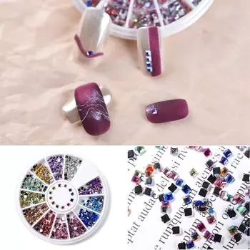 KADS Стразы для дизайна ногтей AB 2*2 мм, блестящие акриловые украшения, аксессуары для дизайна ногтей со стразами