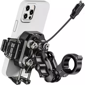 Kaedear Bike Smartphone Holder QI Wireless Charging USB Powered Mobile Holder Motorcycle Smartphone Holder Vibration Absorption Mount Air Mount Integr