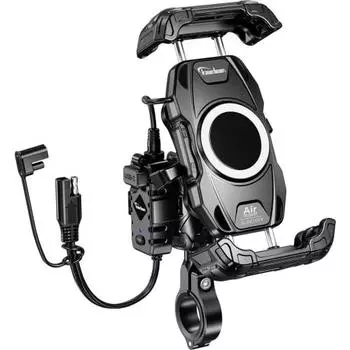 Kaedear Bike Smartphone Holder Vibration Absorption QI Wireless Charging USB Powered Waterproof Mobile Holder Motorcycle Smartphone Holder Vibration A