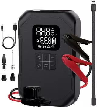 Kaedear Мотоциклетный пусковой насос для двигателя Электрический Воздушный Перезаряжаемый USB До Максимального Пускового Тока Тип для и Пусковое устройство Компрессор Стартер/Воздух