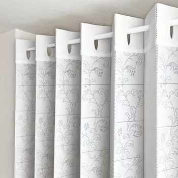 KAEILACE Accordion Curtain 30052 White 150cm width x 250cm Flapping heat thick free made in Teijin vine flower long size [Arabesque] (Approx. Approx. белый