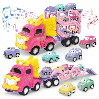 KaeKid Car Toy Мини-игрушка для девочек 2, 3, 4, 5 лет Подарок для девочки Игрушка-машина со светом и звуком Хранение Развивающая игрушка для мальчиков 1 года Рейтинг