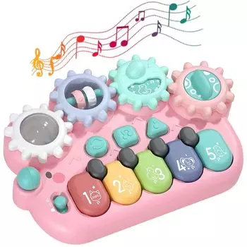 KaeKid Многофункциональная игрушка-пианино Ёжик Детская клавиатура Игрушка Детский музыкальный инструмент Звук и свет 5 типов звуков животных 13 песен Игрушка обучающая