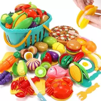 KaeKid Play House Hamburger Kitchen Utensils поставляется с местом для хранения ролевых игр, резки, обучающей кухонной утвари, Play House Birthday Christmas Baby