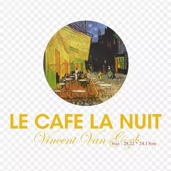 Кафе Терраса Ночью Ночное Кафе Звездная Ночь Термоперенос Печать Виниловые Нашивки Наклейки для Одежды Аппликации своими руками Моющиеся Нашивки