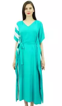 Кафтан боковых панелей женщин Бимба длинный вискоза с поясом дизайнер прикрывает ночь кафтана макси 10 чёрный