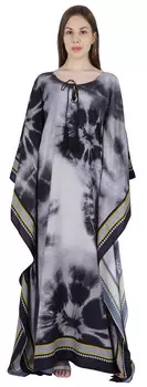 Кафтан Moomaya для женщин с принтом рукавов кимоно пляжное платье-кафтан M чёрный