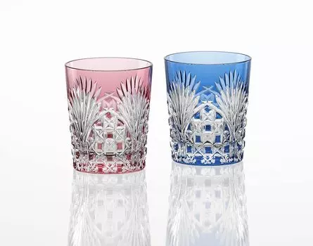 Kagami Crystal Pair Lock Glass 240 мл Edo Kiriko Pair Lock Glass красный/синий TPS370-2943-AB