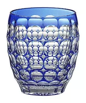 Kagami Crystal Rocks Glass Hydrangea Blue 240cc Edo Kiriko Traditional Craftsman Satoshi Nabetani T727-2684CCB