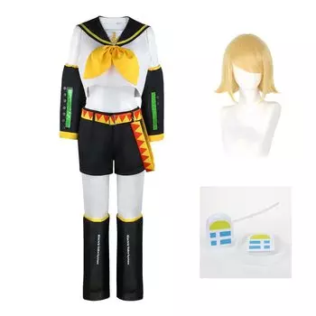 Kagamine Rin Len Kagamine Rin Kagamine Len парик наушники униформа полный комплект косплей костюм маскарадный костюм косплей Kagamine [веселье
