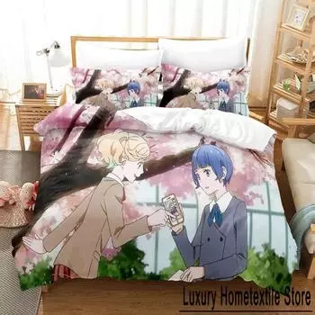 Kageki Shojo Bedding Set Single Twin Full Queen King Size Bed Set Adult Kid Bedroom Duvetcover Sets 3D Print Anime Bed Sheet Set 70x133cm 2pcs