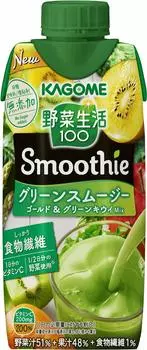 Kagome Yasai Seikatsu 100 Smoothie Green Smoothie Mix 330 мл x 12 бутылок x 2 ящика 24 бутылки