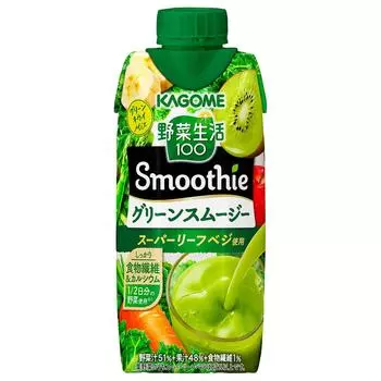 Kagome Yasai Seikatsu 100 Smoothie Green Smoothie Mix 330 мл x 24 бутылки Диетические волокна