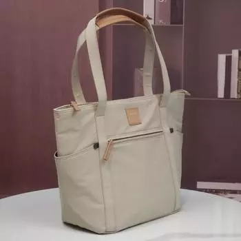Kahkee Ultra-Light One-Shoulder Tote Bag Confinement Volume Satchel Apricot beige