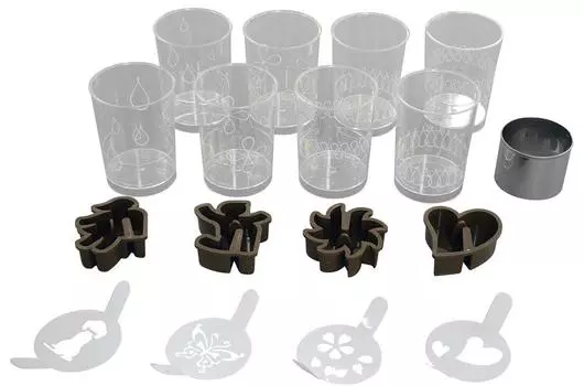 Kai Brand Sweets set in a cup with recipe 8 cups x Cercle 1 x Cookie mold 4 x Stencil 4 TOKYO sweets DL-6055